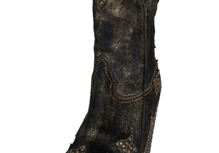 JEFFREY CAMPBELL GIDDY-STUD WOMEN BOOTS - Black Bronze Hair Combo