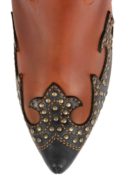 JEFFREY CAMPBELL GIDDY-STUD WOMEN BOOTS - Tan Black