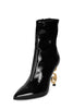 Black Crinkle Patent Gold