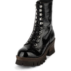 Black Crinkle Patent Leather