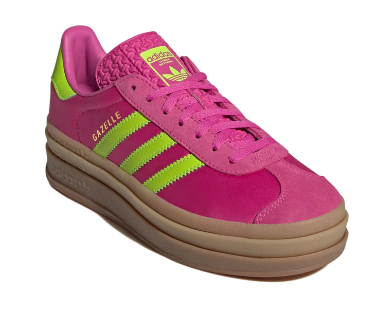 ADIDAS GAZELLE BOLD WOMEN SNEAKERS - Semi Lucid Fuchsia/Solar Slime/Gold Metallic