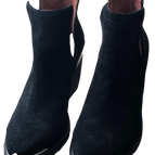 Black Distressed Suede
