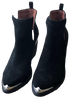 Black Distressed Suede