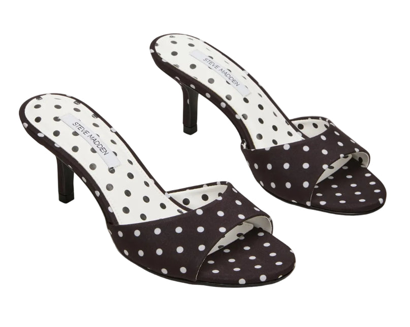 STEVE MADDEN KENDRIX WOMEN MULES - Black / White