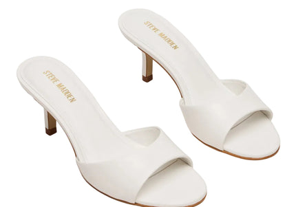 STEVE MADDEN KENDRIX WOMEN MULES - White Leather