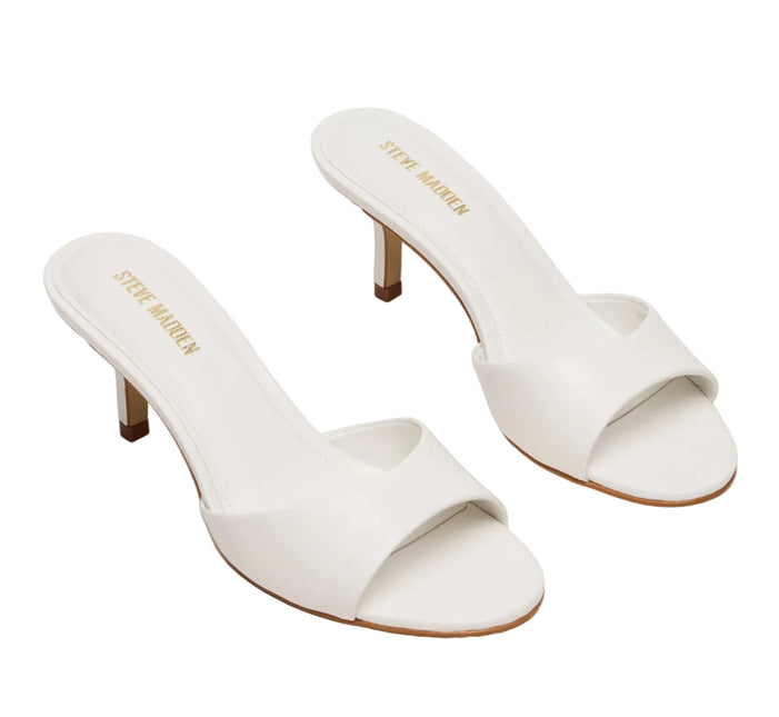 STEVE MADDEN KENDRIX WOMEN MULES - White Leather