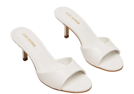 STEVE MADDEN KENDRIX WOMEN MULES - White Leather