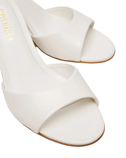 STEVE MADDEN KENDRIX WOMEN MULES - White Leather