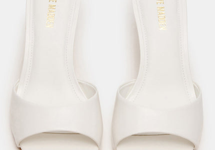 STEVE MADDEN KENDRIX WOMEN MULES - White Leather