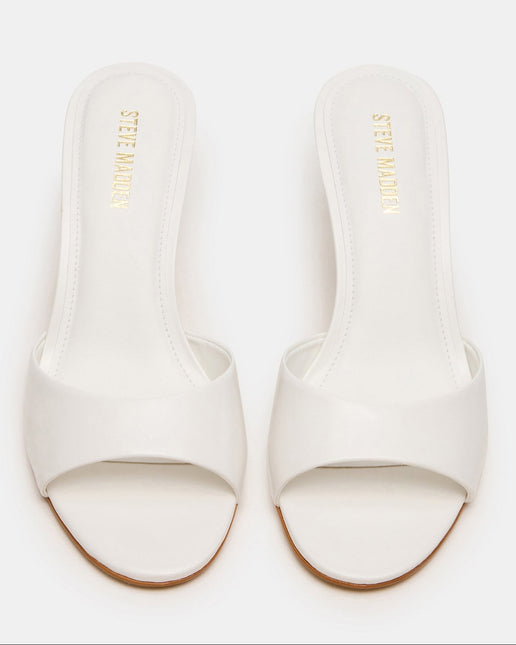 STEVE MADDEN KENDRIX WOMEN MULES - White Leather