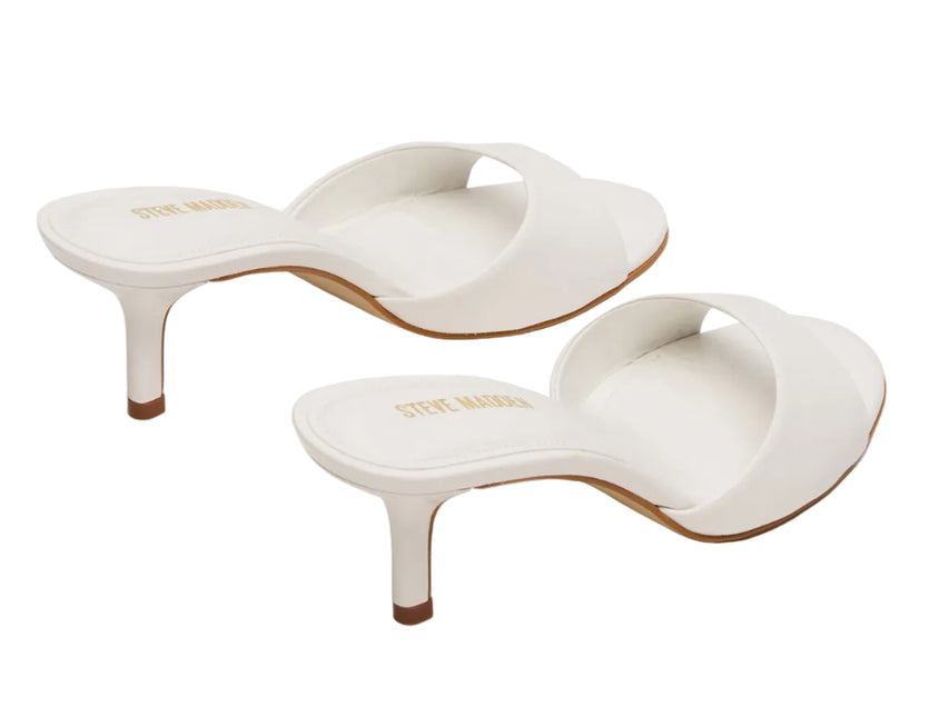 STEVE MADDEN KENDRIX WOMEN MULES - White Leather