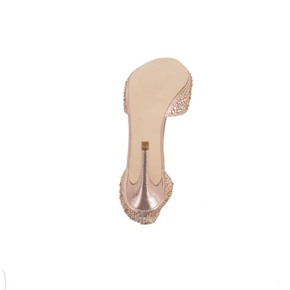 Lauren Lorraine Crystal Embellished Peep Toe Sandal NYCK - New York City Kicks
