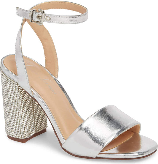 Lauren Lorraine Crystal-encrusted Block Heel