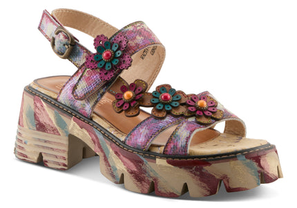 L'ARTISTE MACHA WOMEN SANDALS - Plum Multi