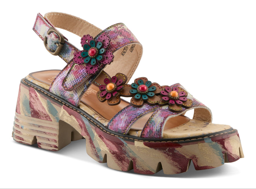 L'ARTISTE MACHA WOMEN SANDALS - Plum Multi