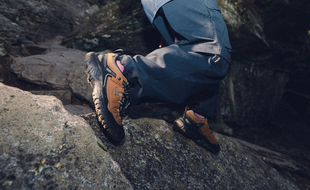 KEEN Men's Targhee IV Waterproof Hiking Shoe Bison/Black - lifestyle