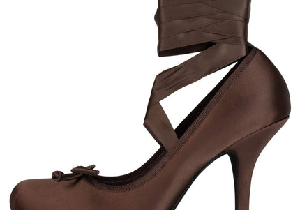 JEFFREY CAMPBELL NYMPHA WOMEN HEELS Brown Satin