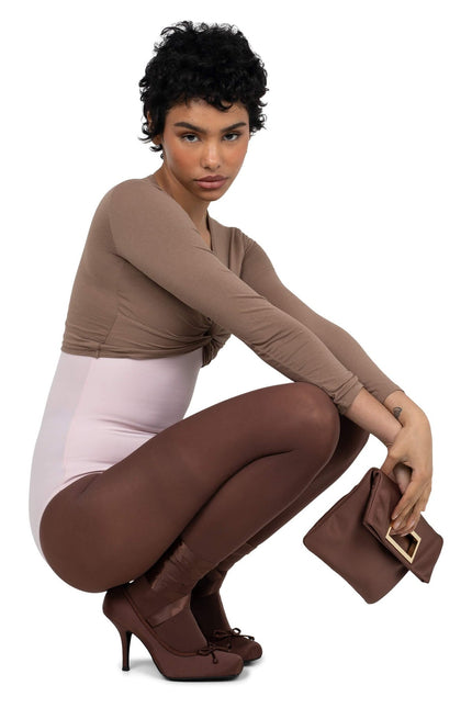 JEFFREY CAMPBELL NYMPHA WOMEN HEELS Brown Satin