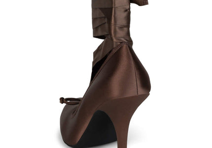 JEFFREY CAMPBELL NYMPHA WOMEN HEELS Brown Satin