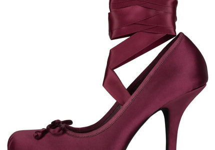 JEFFREY CAMPBELL NYMPHA WOMEN HEELS Wine Satin