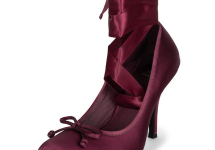 JEFFREY CAMPBELL NYMPHA WOMEN HEELS Wine Satin