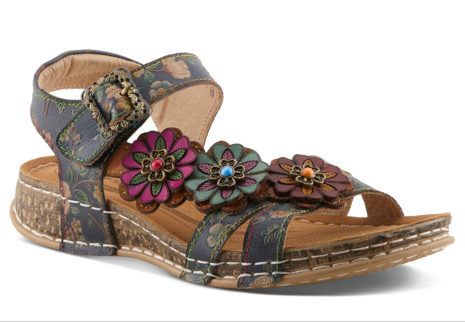 L'ARTISTE OFFCENTER WOMEN SANDALS - Navy Multi