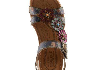 L'ARTISTE OFFCENTER WOMEN SANDALS - Navy Multi