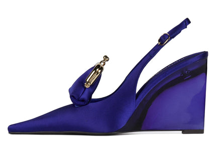 JEFFREY CAMPBELL PAY-ME WOMEN HEELS - Indigo Satin Combo