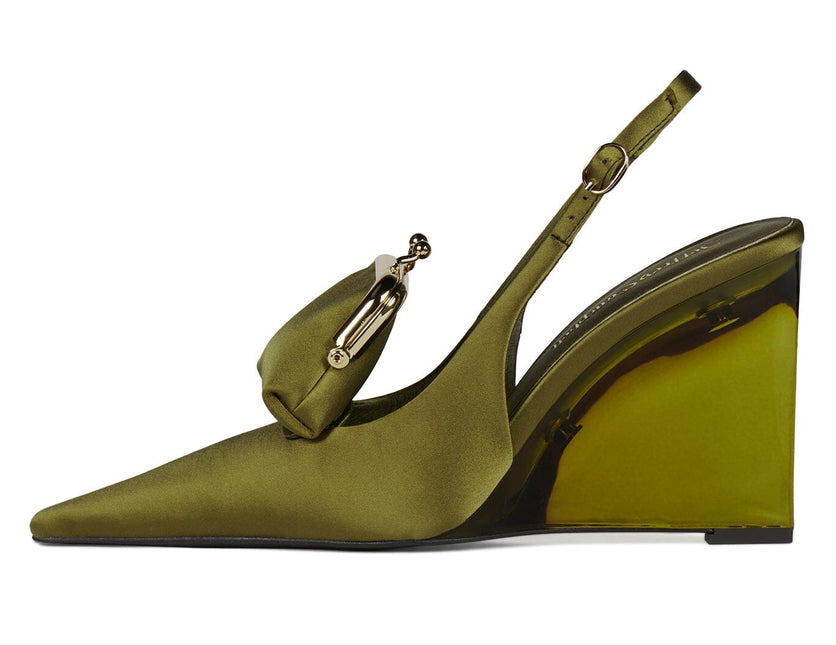JEFFREY CAMPBELL PAY-ME WOMEN HEELS - Olive Satin Combo