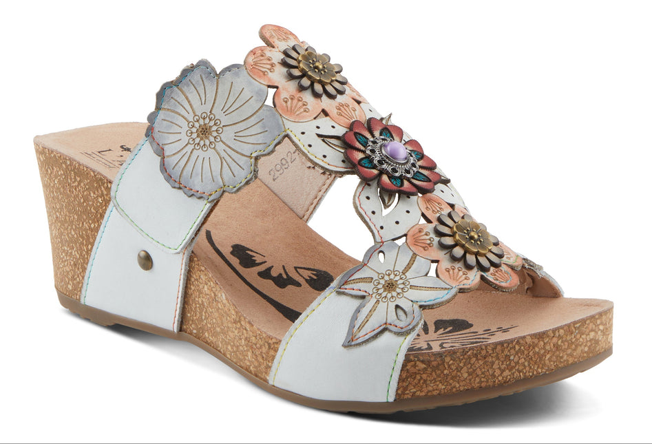L'ARTISTE PRETTYPETALS WOMEN SANDALS - White Multi