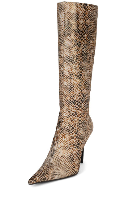 JEFFREY CAMPBELL PROPOSAL-F WOMENS BOOTS - Beige Gold Snake