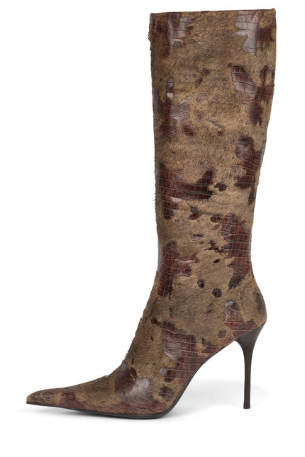 JEFFREY CAMPBELL PROPOSAL-F WOMENS BOOTS - Brown Croco
