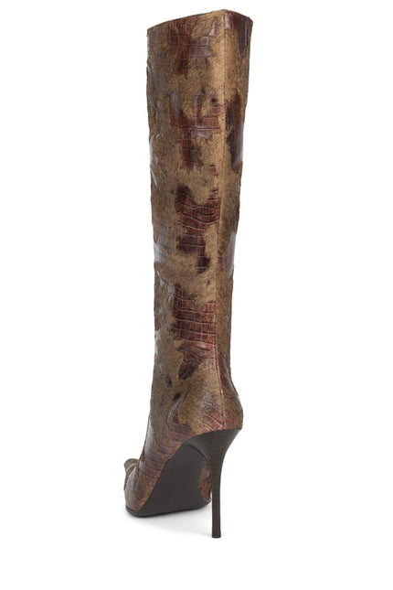 JEFFREY CAMPBELL PROPOSAL-F WOMENS BOOTS - Brown Croco
