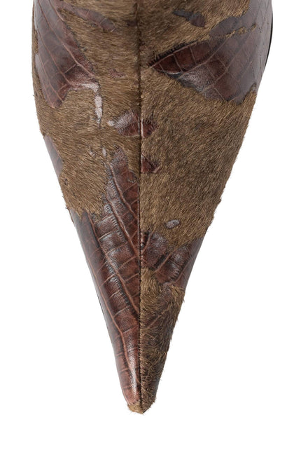 JEFFREY CAMPBELL PROPOSAL-F WOMENS BOOTS - Brown Croco