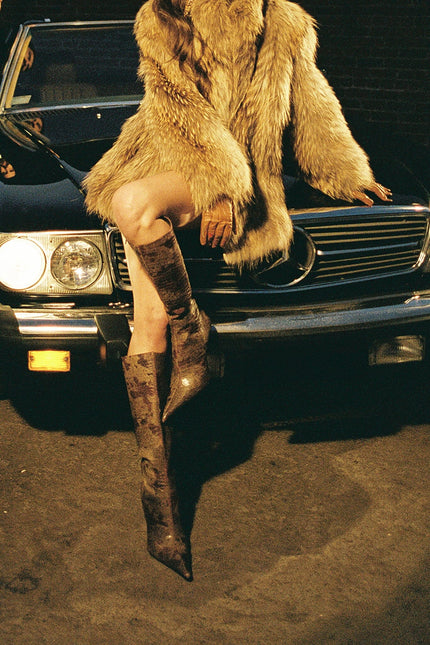 JEFFREY CAMPBELL PROPOSAL-F WOMENS BOOTS - Brown Croco