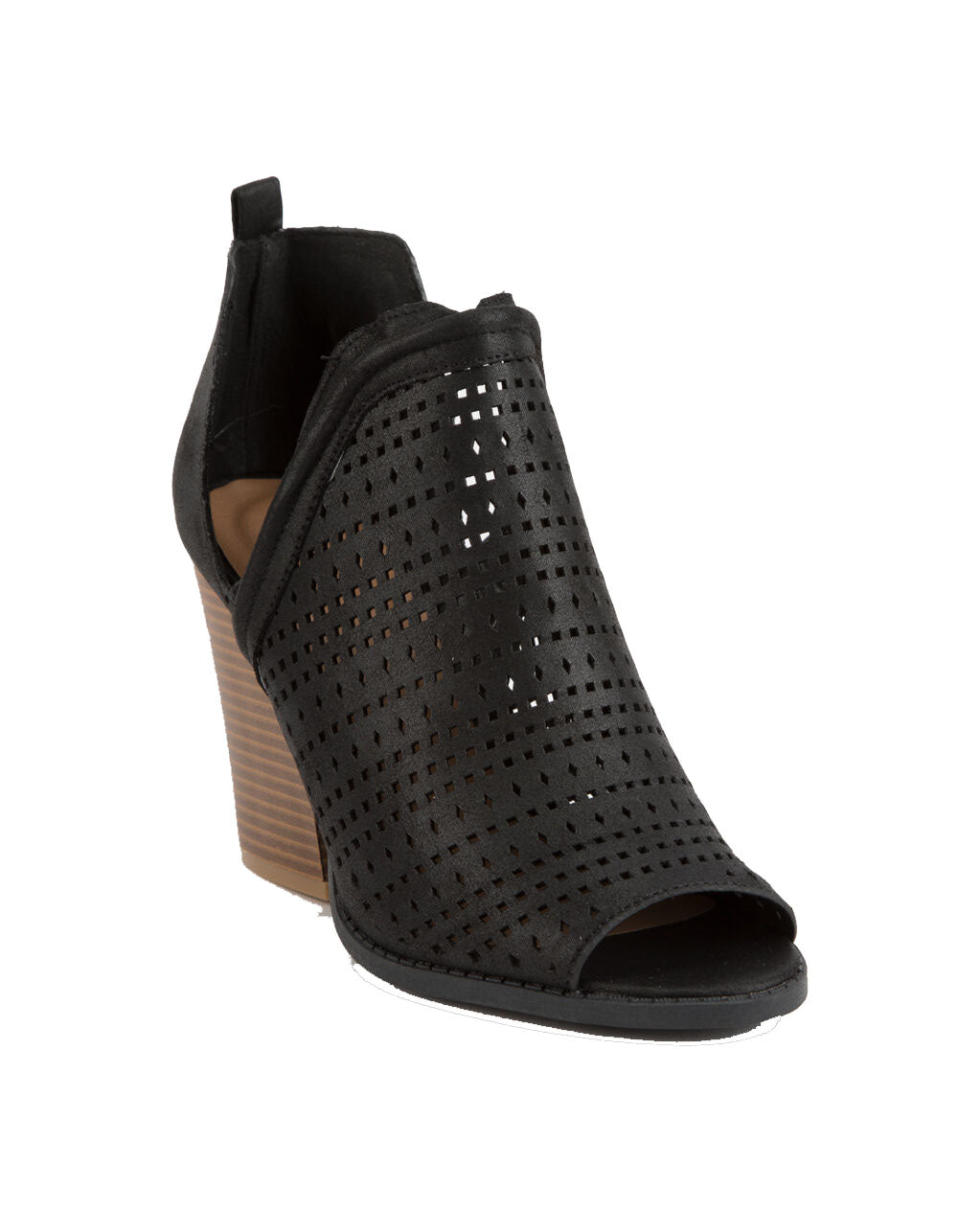 Qupid BARNES-226A Perforated Peep Toe Bootie