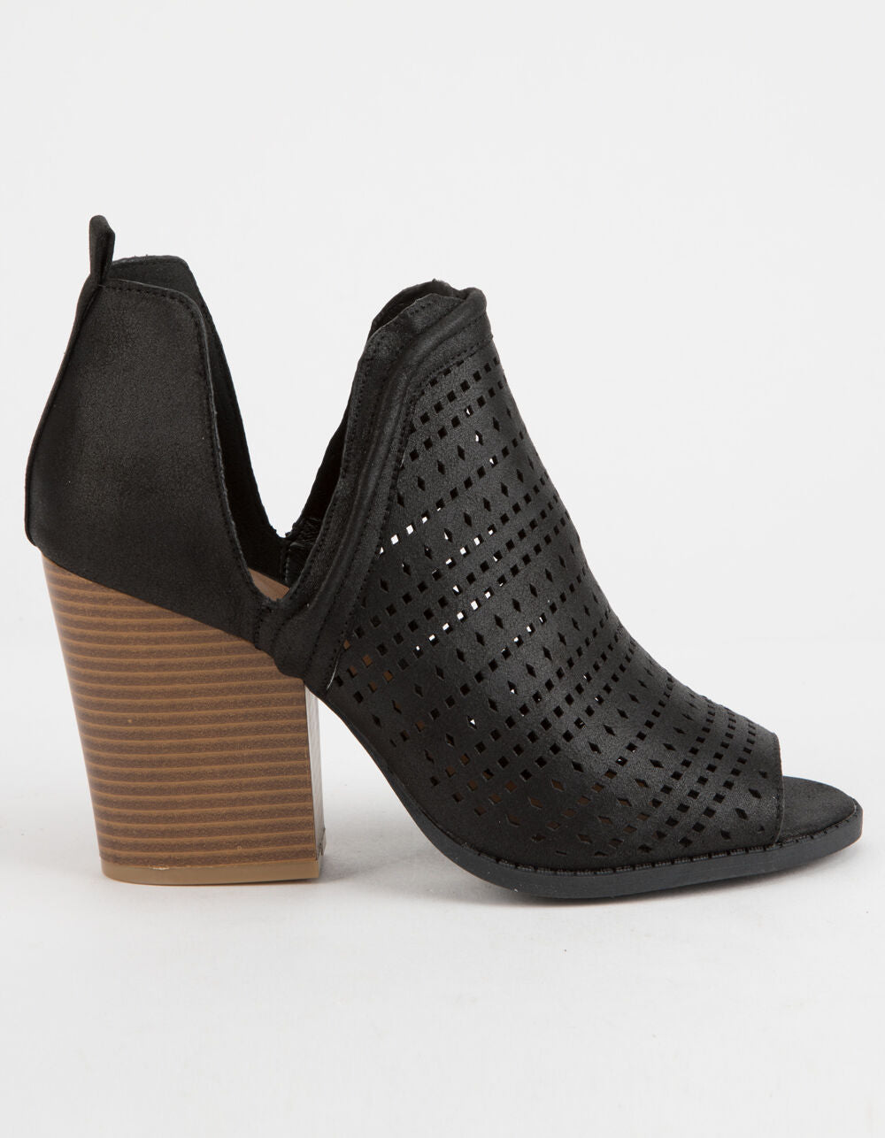 Qupid BARNES-226A Perforated Peep Toe Bootie