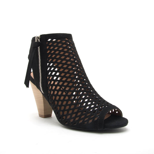 Qupid CHAMBER-24 Pupeep Toe Perforated Bootie