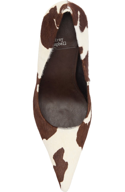JEFFREY CAMPBELL RISKTAKE-F WOMEN HEELS Brown White Cow