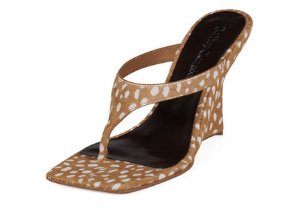 JEFFREY CAMPBELL ROMEE-F WOMEN SANDALS Tan White Spot