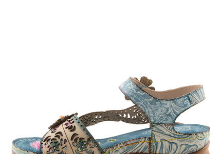 L'ARTISTE SCRIPT WOMEN SANDALS - Blue Multi
