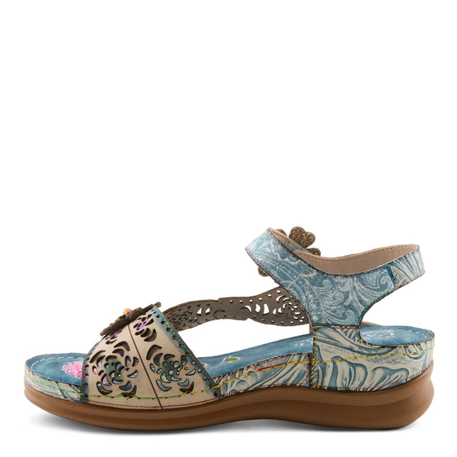 L'ARTISTE SCRIPT WOMEN SANDALS - Blue Multi