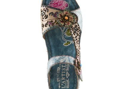 L'ARTISTE SCRIPT WOMEN SANDALS - Blue Multi