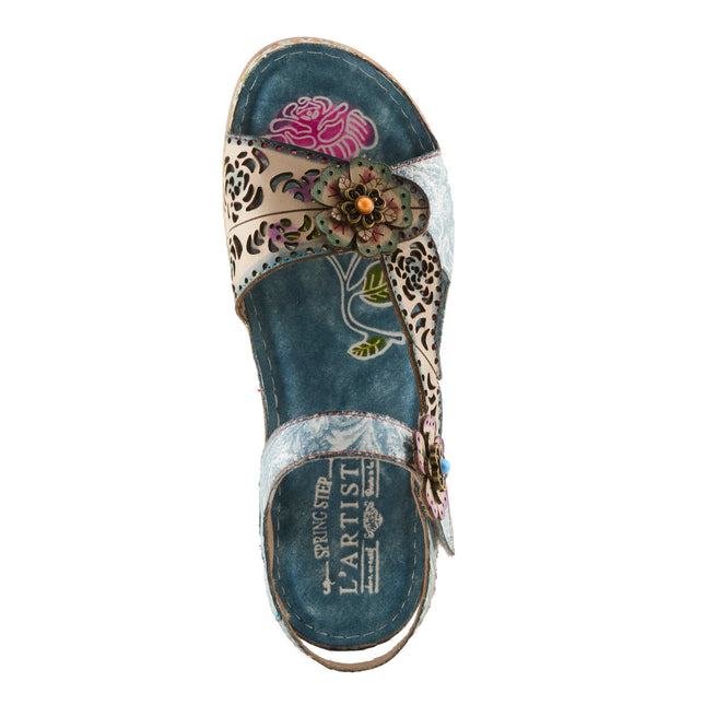L'ARTISTE SCRIPT WOMEN SANDALS - Blue Multi