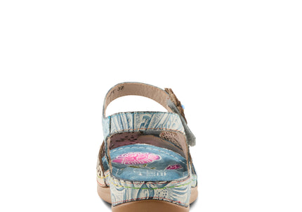 L'ARTISTE SCRIPT WOMEN SANDALS - Blue Multi