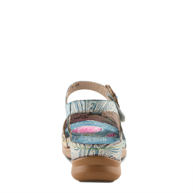 L'ARTISTE SCRIPT WOMEN SANDALS - Blue Multi