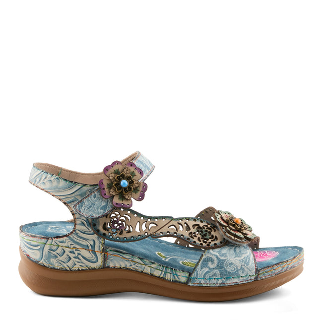 L'ARTISTE SCRIPT WOMEN SANDALS - Blue Multi