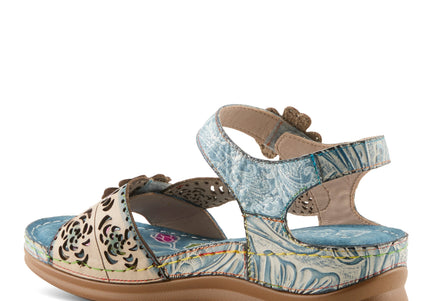 L'ARTISTE SCRIPT WOMEN SANDALS - Blue Multi