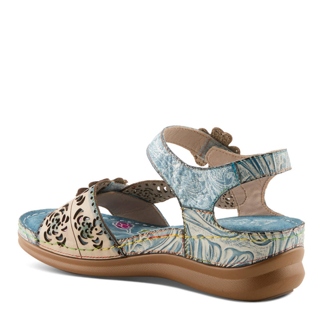 L'ARTISTE SCRIPT WOMEN SANDALS - Blue Multi
