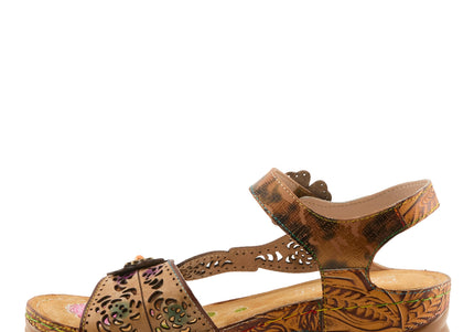 L'ARTISTE SCRIPT WOMEN SANDALS - Tan Multi